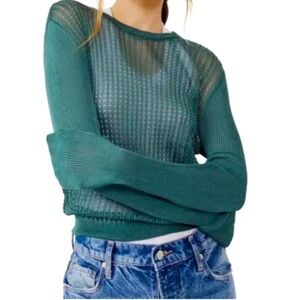 New Free People H2O Knit Mesh Top